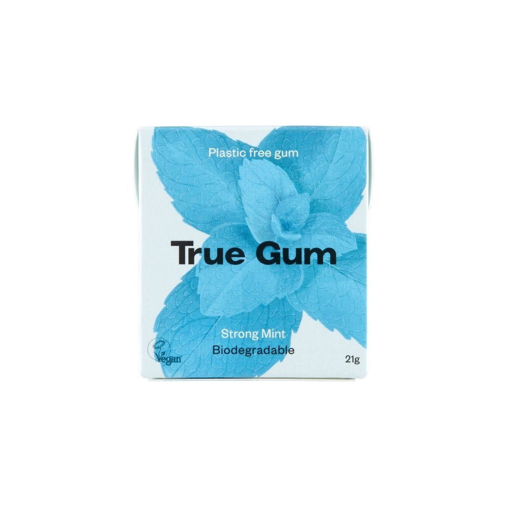 True Gum Strong Mint Chewing Gum 21g (Pack of 24)