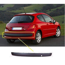 Peugeot 207 2006-2012 Rear Bumper Moulding Smooth Black Hatchback & Cabriolet Not Sport