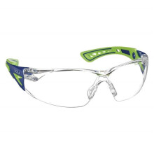 Bolle Safety 286-40256 Clear Lens Anti-Fog Rush Plus Safety Glasses, Blue & Green