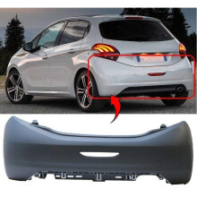 Peugeot 208 2012- Rear Bumper Primed Fits 3 & 5 Dr Models No Pdc
