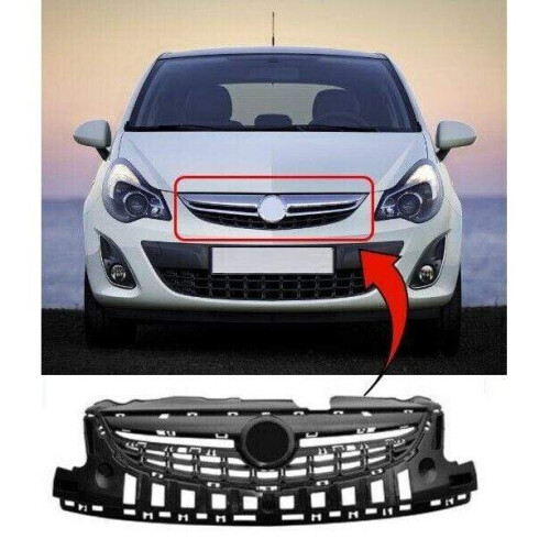 Vauxhall Corsa D 2011-2014 Upper Centre Front Bumper Grille Mat Black