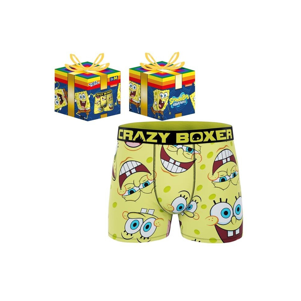 Spongebob 824205-xlarge-40-42 Crazy Boxers Faces Boxer Briefs in Present Box, Extra Large - 40-42