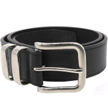 (52, Black) Duke D555 Mens Noah Big Tall Kingsize Double Metal Loop Leather Belt - Black