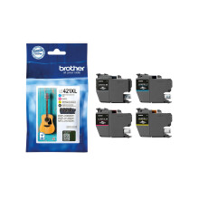 4 Tintenpatronen LC421XLVAL - BROTHER - Schwarz, Cyan, Magenta und Gelb 500 Seiten - Für DCP-J1050DW, MFC-J1010DW und DCP-J1140DW