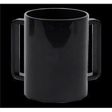 Nua 57191 5 in. Acrylic Black with Black Handles Washing Cup