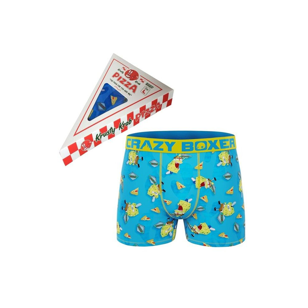 SpongeBob SquarePants 809468-xlarge Crazy Boxer Boxer Briefs in Pizza Box, Extra Large