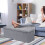 Costway 120L Fabric Folding Storage Ottoman Storage Chest Divider Bed End Bench 10