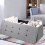 Costway 120L Fabric Folding Storage Ottoman Storage Chest Divider Bed End Bench 8