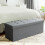 Costway 120L Fabric Folding Storage Ottoman Storage Chest Divider Bed End Bench 9