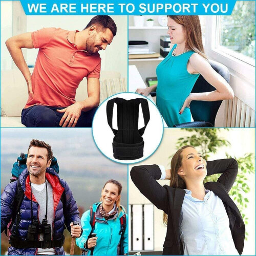 Back Brace Posture Corrector, Shoulder Lumbar Waist Support Size L 2