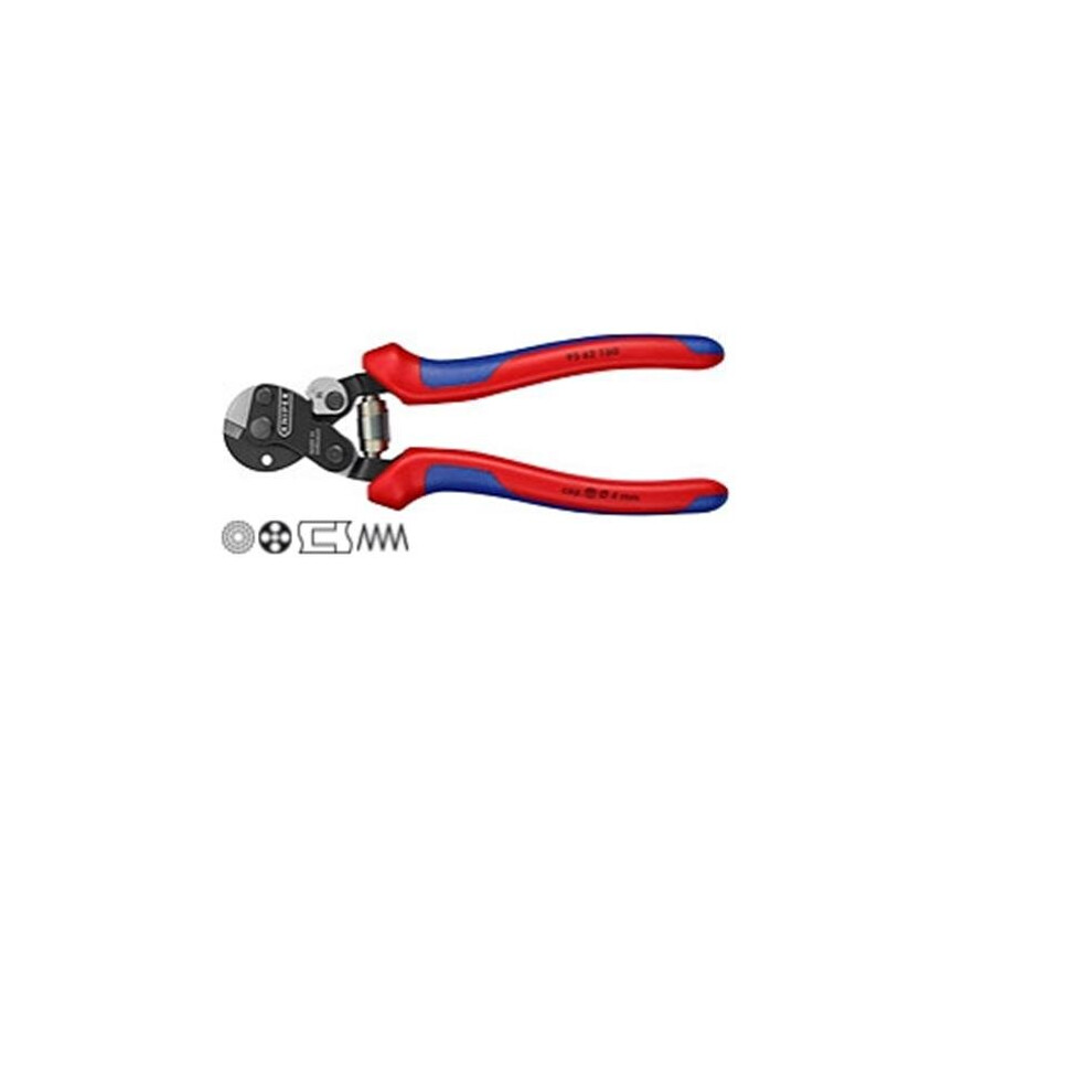 Knipex Tools KX9562160SBA 6.25 in. Hi-Lev Wire Rope Cutter Plier