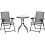 Outsunny Outsunny Patio Bistro Set Folding Chairs Garden Coffee Table Grey 1