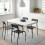 Ikea Adde Chair Tufted Seat Steel Legs Kitchen Office Study Black 8
