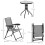 Outsunny Outsunny Patio Bistro Set Folding Chairs Garden Coffee Table Grey 2