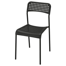 Ikea Adde Chair Tufted Seat Steel Legs Kitchen Office Study Black