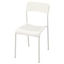 Ikea Adde Chair Tufted Seat Steel Legs Kitchen Office Study White