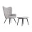 Spot On Dealz Modern Linen Grey Armchair sofa with footstool G-0508 1