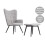 Spot On Dealz Modern Linen Grey Armchair sofa with footstool G-0508 8