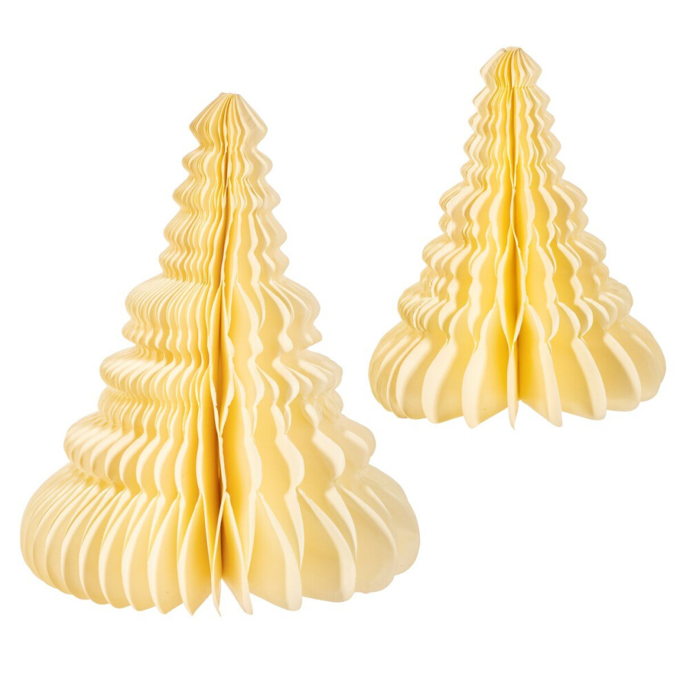 Off White Honeycomb Tree Standing Decoration (Set Of 2)