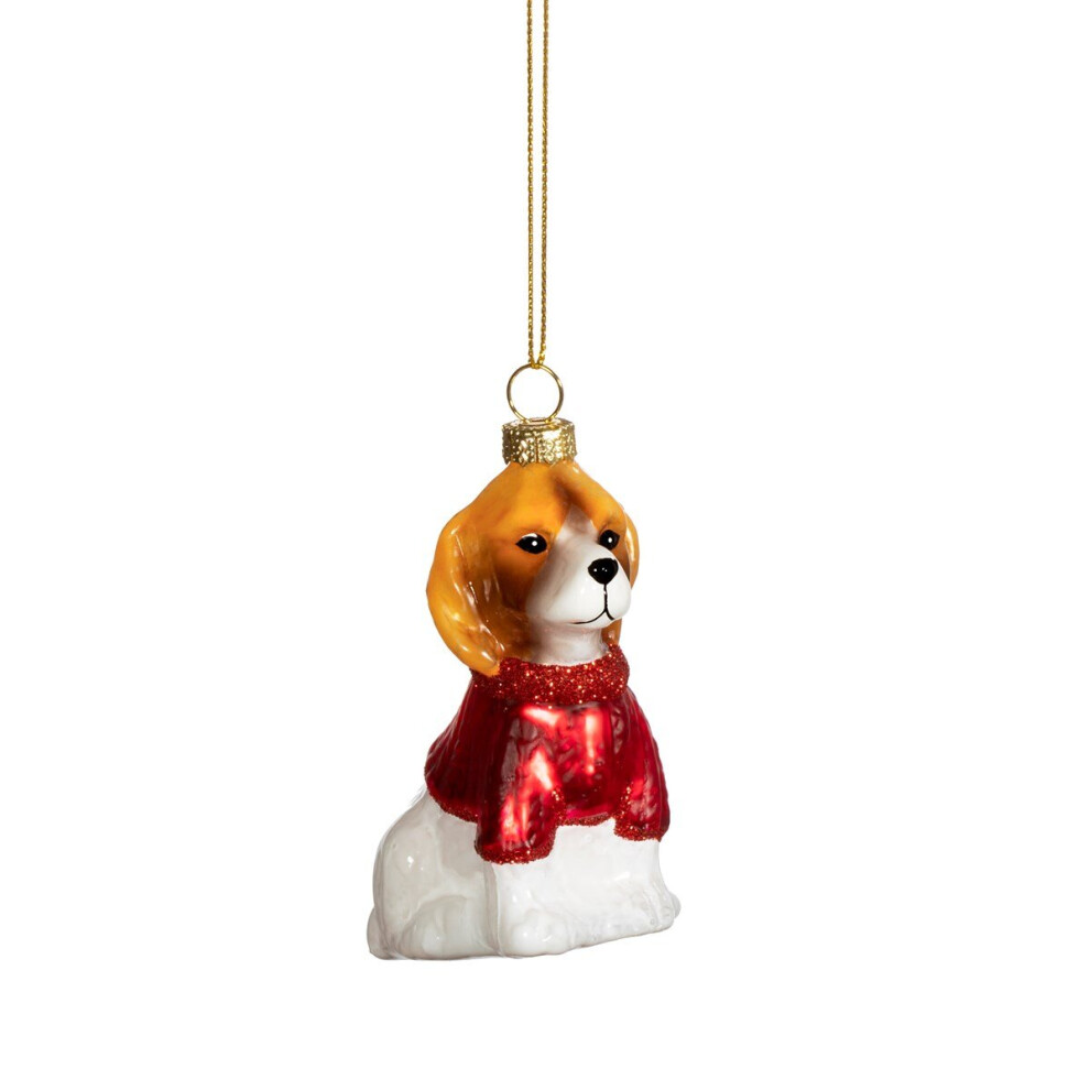 Widdop And Co. Dog In Jumper Shaped Bauble Red