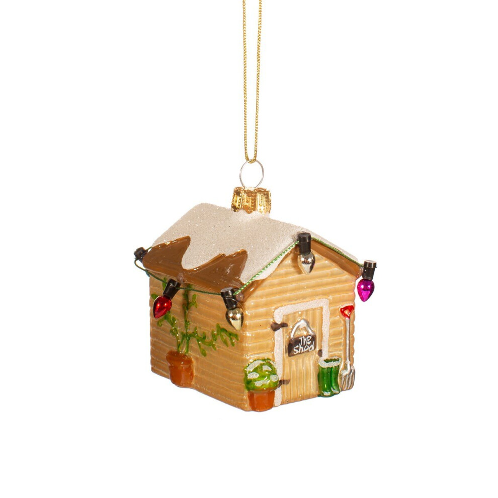 Widdop And Co. Mini Shed Shaped Bauble Green