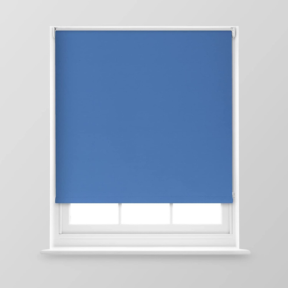 (Royal Blue, 60cm x 170cm (23.6" x 66.9") (2FT)) A.Unique Home Premium Trimmable Thermal Blackout Roller Window Blind in a Variety of Colours and Size