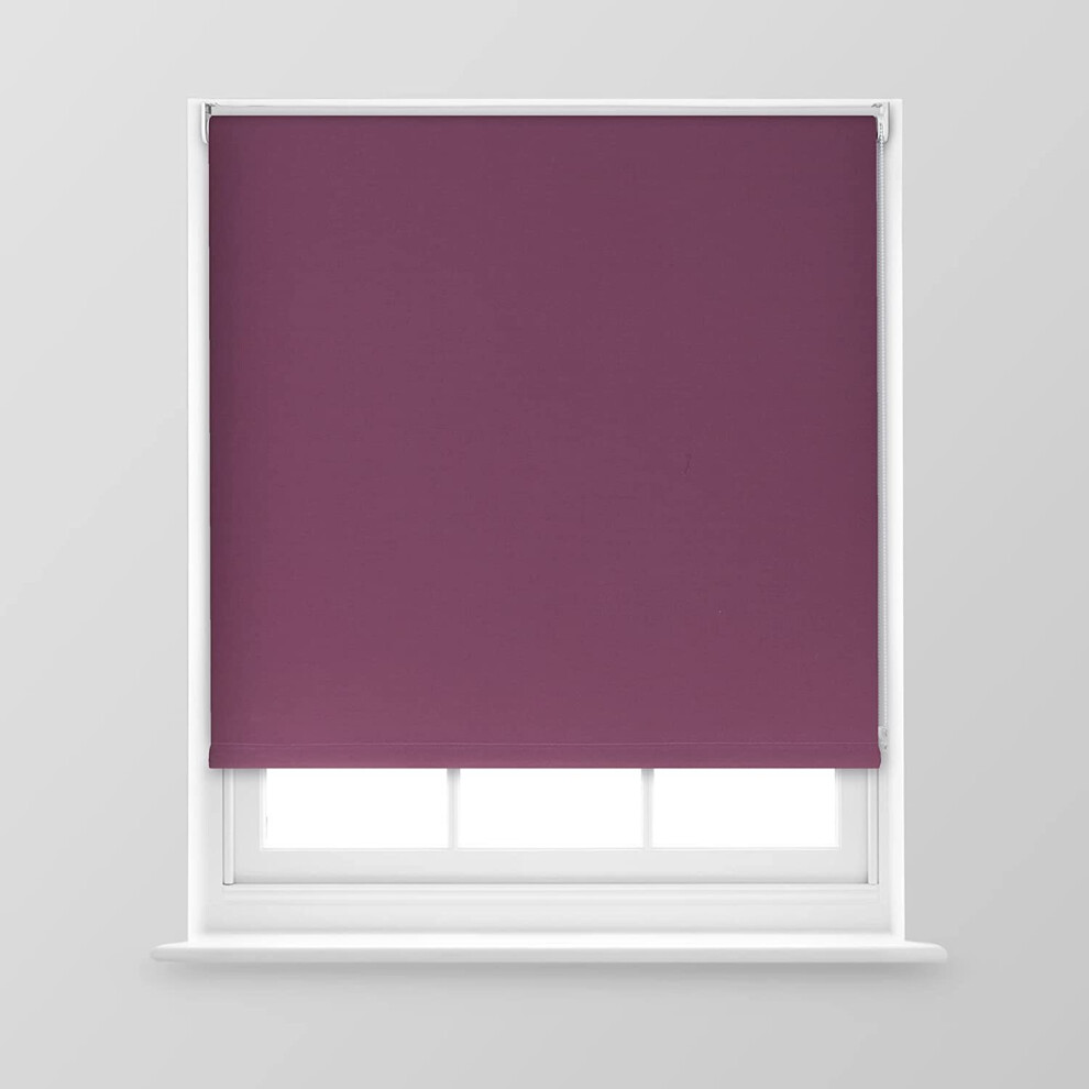 A.unique Home (Aubergine, 120Cm X 170Cm (47.2" X 66.9") (4Ft)) Premium Trimmable Thermal Blackout Roller Window Blind In A Variety Of Colours And Size