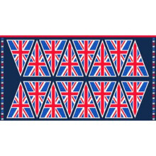 Union Jack Flags Bunting 100% Cotton Quilting Panel Fabric