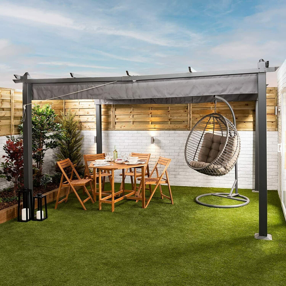 Aluminium Pergola 3m x 4m Garden Shade Weather Proof
