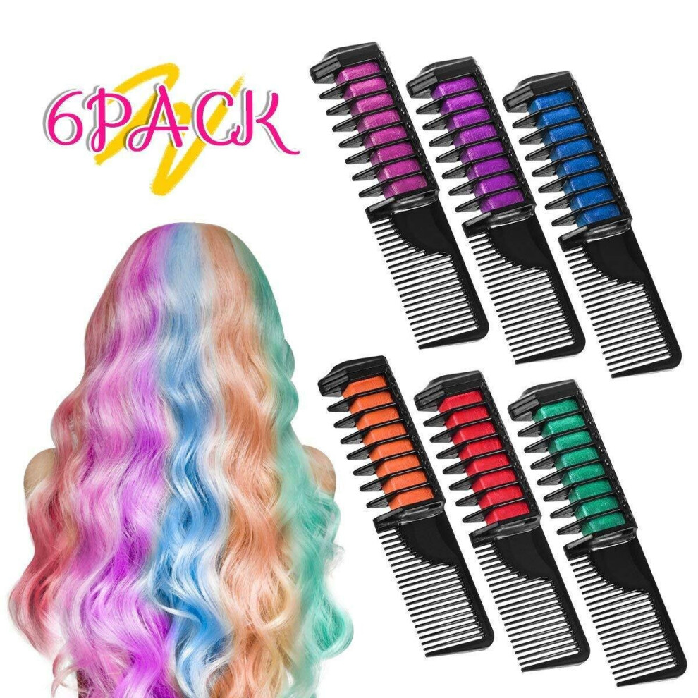 Sesamegate Cream,Multicoloured Hair Chalk, Hair Chalk Color Comb Temporary Hair Color Cream Washable