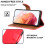 (Red) For Samsung Galaxy S22 Leather Wallet Case 5