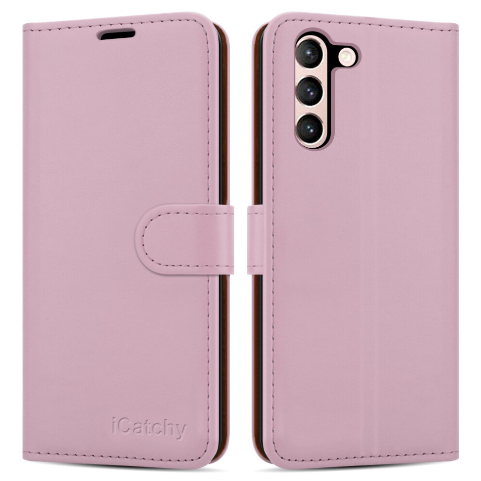 (Pink) For Samsung Galaxy S22 Leather Wallet Case Pink 5056298014088