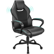 BASETBL Office Desk Chair Racing Style Home Ergonomic Executive Swivel Gaming Computer Chair, Lumbar Support High Back PU Leather Adjustable Height