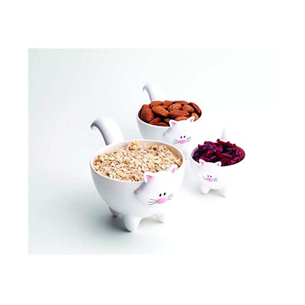 (White) Joie Meow 3pc Measuring Cups White or Black