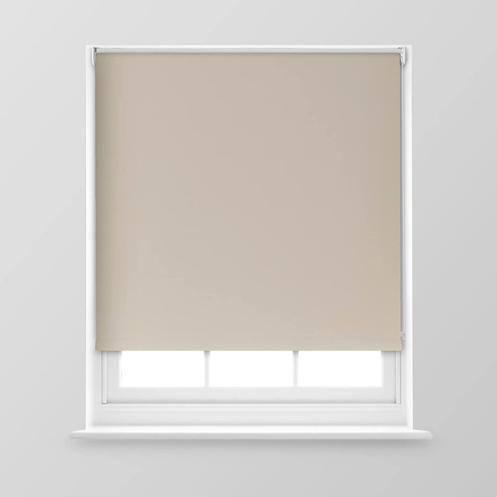 (Taupe, 120cm x 170cm (47.2" x 66.9") (4FT)) A.Unique Home Premium Trimmable Thermal Blackout Roller Window Blind in a Variety of Colours and Sizes Id