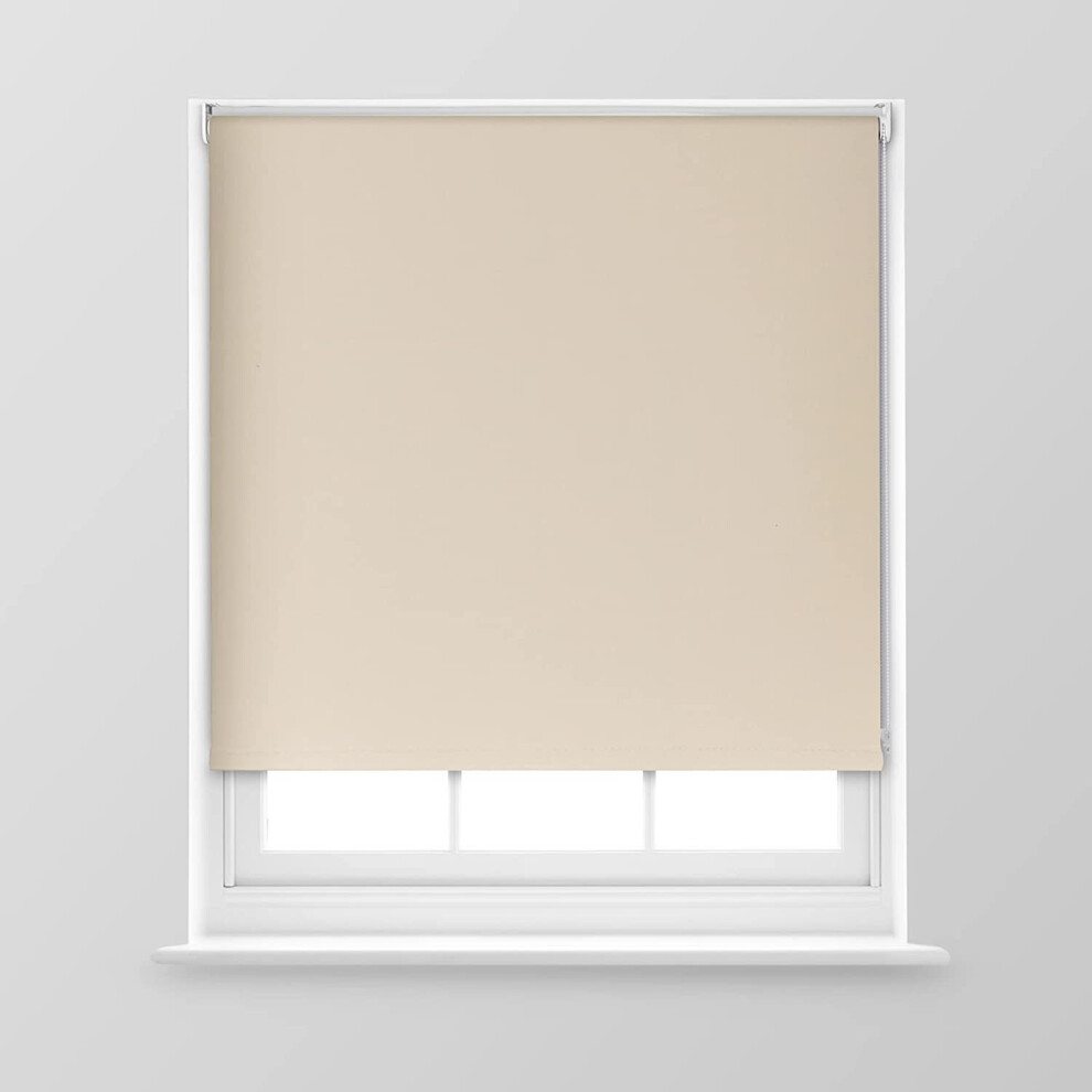 (Cream, 150cm x 170cm (59" x 66.9") (5FT)) A.Unique Home Premium Trimmable Thermal Blackout Roller Window Blind in a Variety of Colours and Sizes Idea