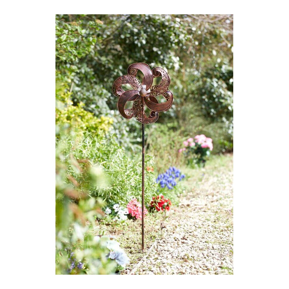 Smart Garden Zephyr Wind Spinner Garden Solar Led Colour Change Globe Stake 5704002 Bronze
