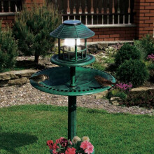 4-in-1 Solar Bird Hotel: Bird Bath, Feeder, Planter & Light - Dusk-to-Dawn, No Batteries or Electricity Required