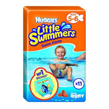 Huggies Little Swimmers Disposable Swim Nappies for Babies and Children Size 5-6 (12-18 kg), 11 Bath Nappies, Unisex