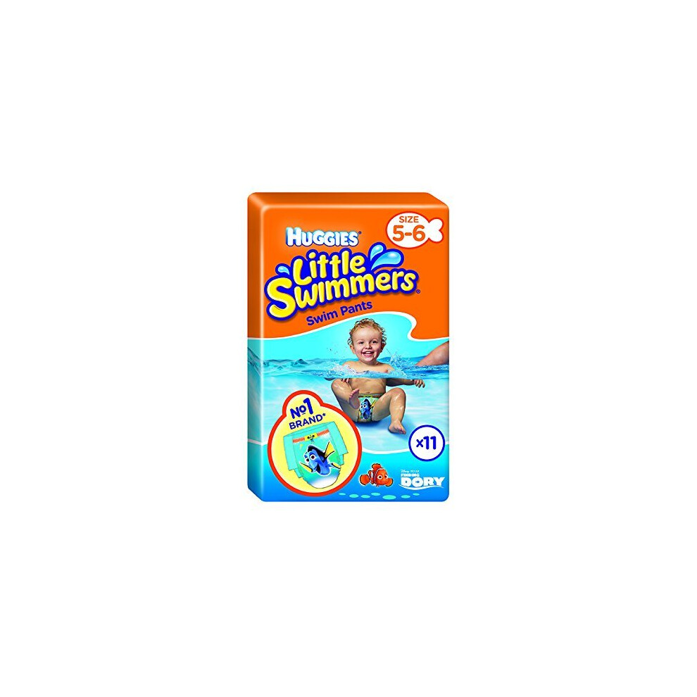 Huggies Little Swimmers Disposable Swim Nappies for Babies and Children Size 5-6 (12-18 kg), 11 Bath Nappies, Unisex