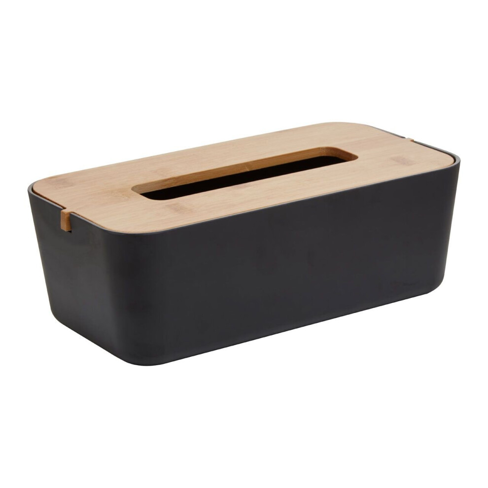 Premier Housewares Canyon Black Bamboo Fibre Tissue Box