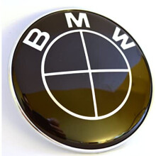 BMW Black Hood Bonnet Emblem Badge 82mm
