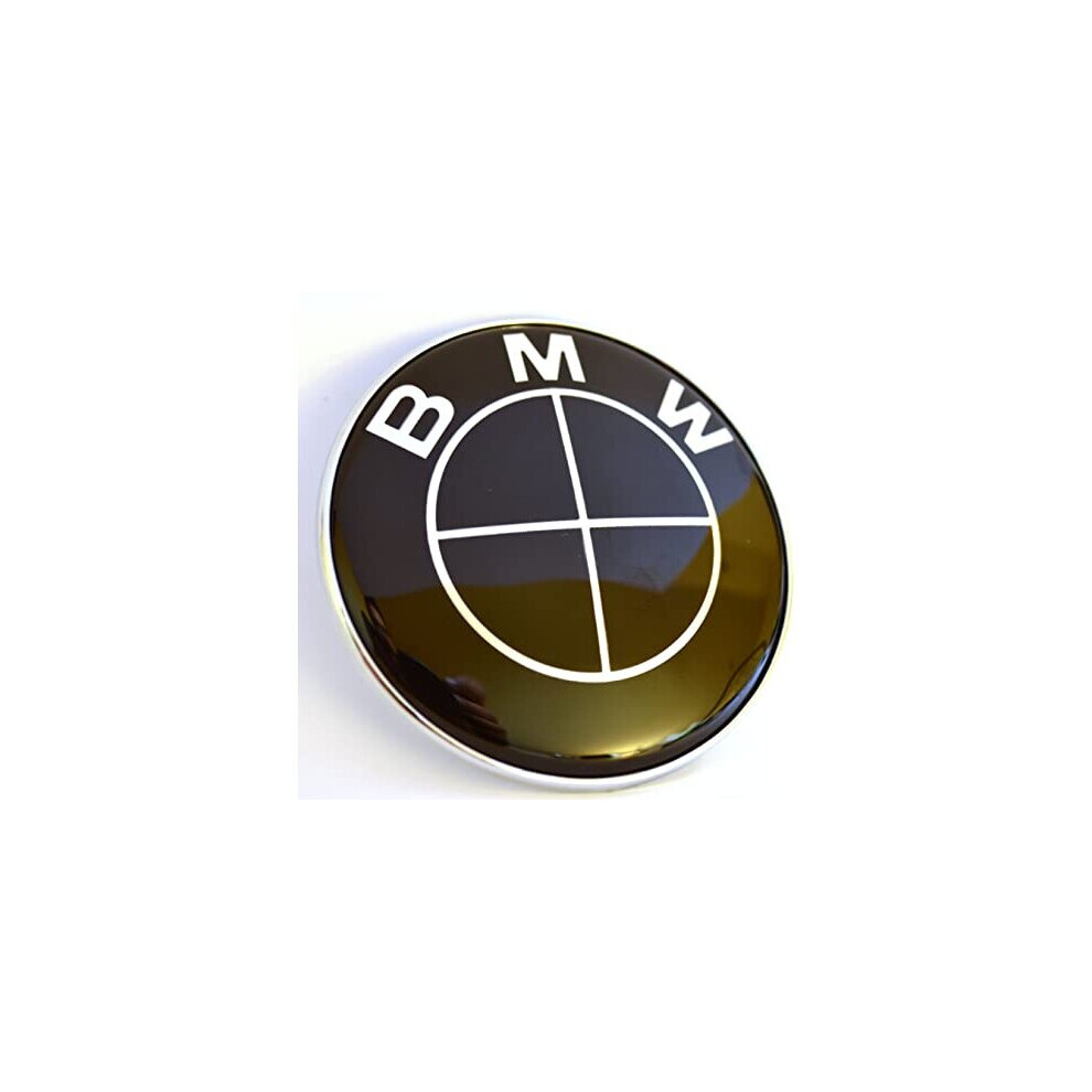 Bmw Hood Bonnet Emblem Badge 82Mm Black 5060951051655
