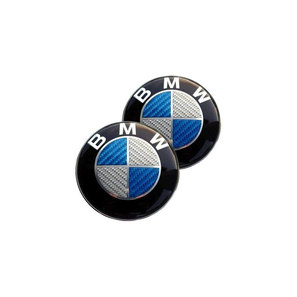Carbon Fibre Bmw 82Mm Hood Bonnet Badge Emblem Blue/White 5060951051693