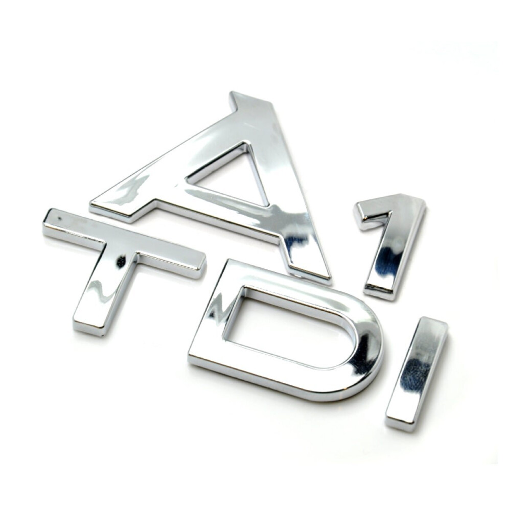 Audi Silver Chrome A1 TDI Lettering Rear Boot Lid Trunk Badge Emblem For A1 Models