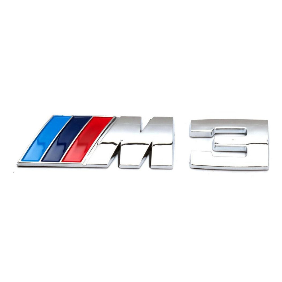 BMW M3 Emblem Logo Badge M Performance Sticker 3 series Chrome Silver Mpower BMW