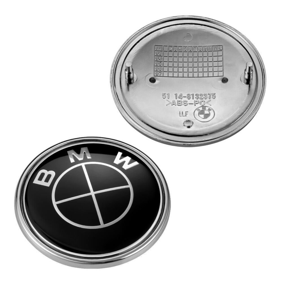 Bmw Grill Badge Bonnet Emblem 74Mm Black 5060951051716