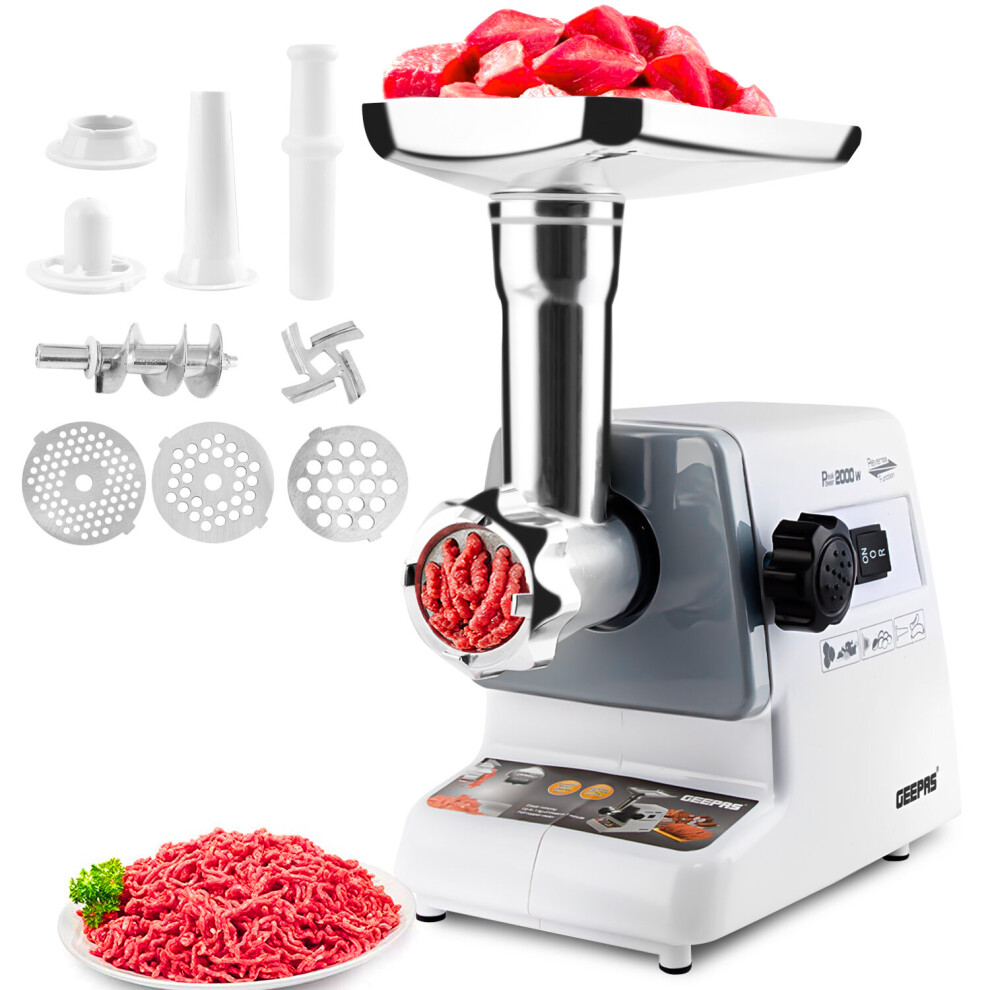 Geepas 1400W Electric Meat Grinder Sausage Maker Meat Mincer
