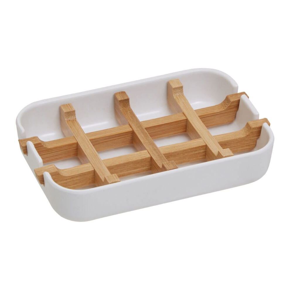 Premier Housewares Canyon Bamboo Fibre Soap Dish White