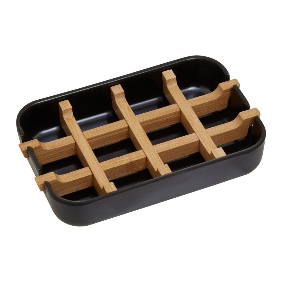 Premier Housewares Canyon Bamboo Fibre Soap Dish Black